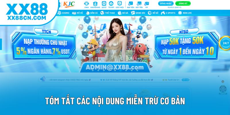 Tóm tắt các nội dung miễn trừ cơ bản
